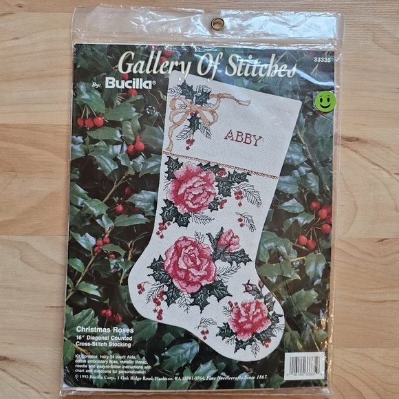 Bucilla Other - Bucilla Cross Stitch Kit Stocking "Christmas Roses"
